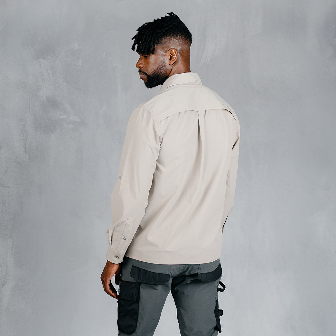 W.O.R.K Ripstop 4 Way Stretch L/Sleeve Shirt Stone