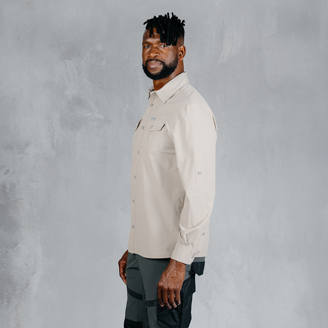 W.O.R.K Ripstop 4 Way Stretch L/Sleeve Shirt Stone