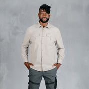 W.O.R.K Ripstop 4 Way Stretch L/Sleeve Shirt Stone