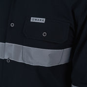 W.O.R.K Ripstop Reflective L/S Shirt Black & Charcoal