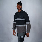 W.O.R.K Ripstop Reflective L/S Shirt Black & Charcoal