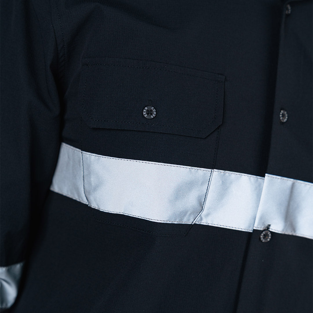 W.O.R.K Ripstop Reflective L/S Shirt Black & Charcoal