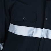 W.O.R.K Ripstop Reflective L/S Shirt Black & Charcoal