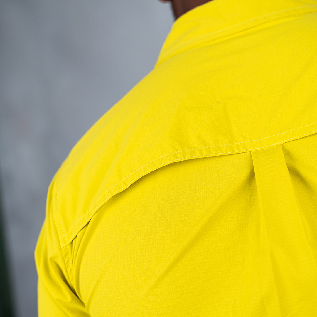 W.O.R.K Ripstop Reflective L/S Shirt Navy & Yellow