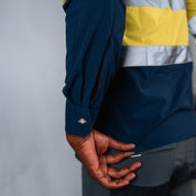 W.O.R.K Ripstop Reflective L/S Shirt Navy & Yellow