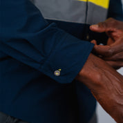 W.O.R.K Ripstop Reflective L/S Shirt Navy & Yellow