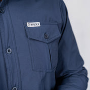 W.O.R.K Ripstop 4 Way Stretch L/Sleeve Shirt Navy