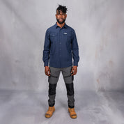 W.O.R.K Ripstop 4 Way Stretch L/Sleeve Shirt Navy