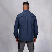 W.O.R.K Ripstop 4 Way Stretch L/Sleeve Shirt Navy