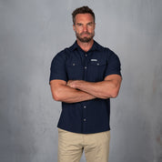 W.O.R.K Ripstop 4 Way Stretch S/Sleeve Shirt Navy