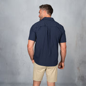 W.O.R.K Ripstop 4 Way Stretch S/Sleeve Shirt Navy