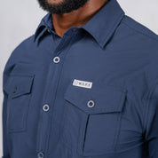 W.O.R.K Ripstop 4 Way Stretch L/Sleeve Shirt Navy