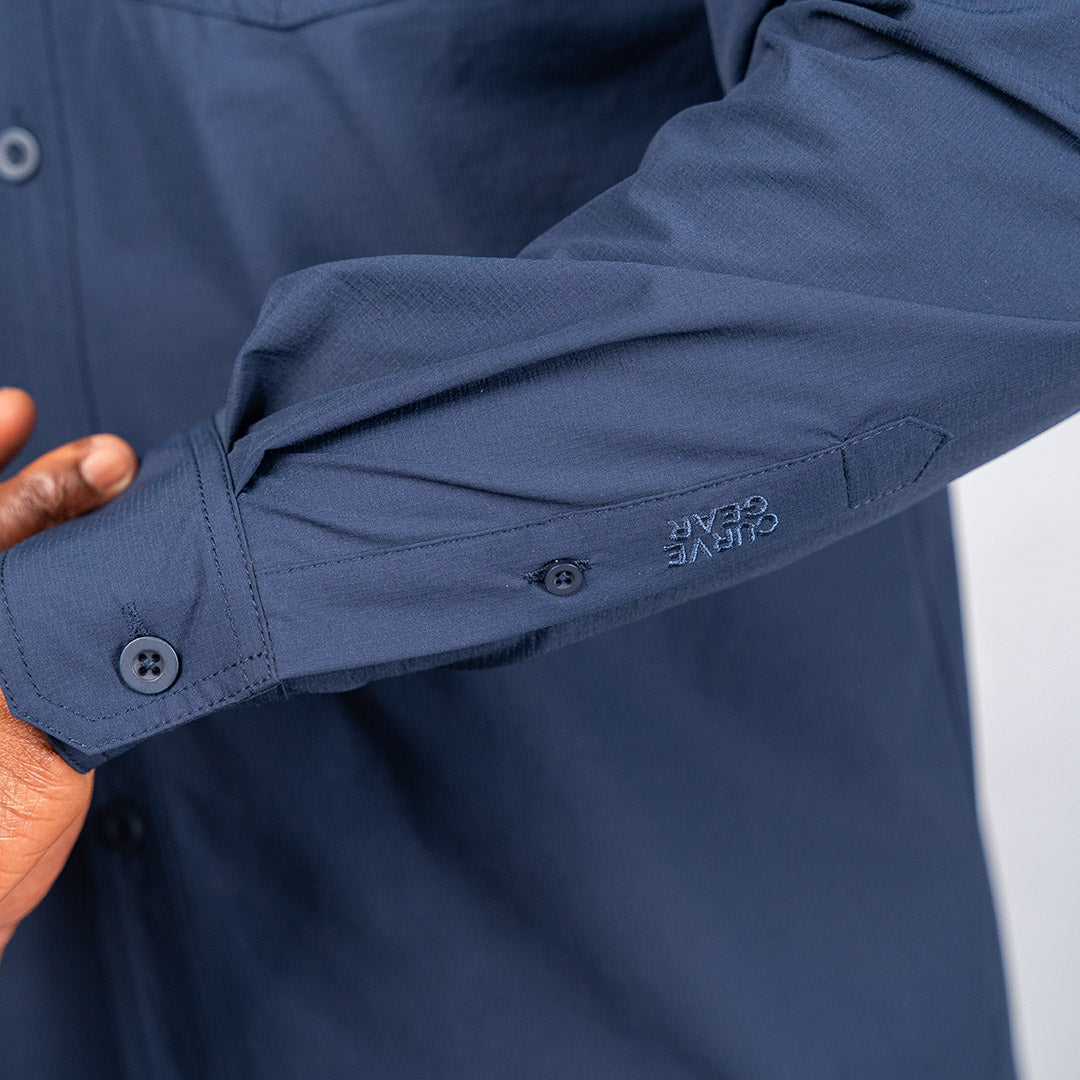 W.O.R.K Ripstop 4 Way Stretch L/Sleeve Shirt Navy