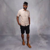 W.O.R.K Ripstop 4 Way Stretch S/Sleeve Shirt Stone