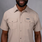 W.O.R.K Ripstop 4 Way Stretch S/Sleeve Shirt Stone