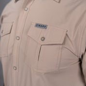 W.O.R.K Ripstop 4 Way Stretch S/Sleeve Shirt Stone