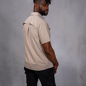 W.O.R.K Ripstop 4 Way Stretch S/Sleeve Shirt Stone