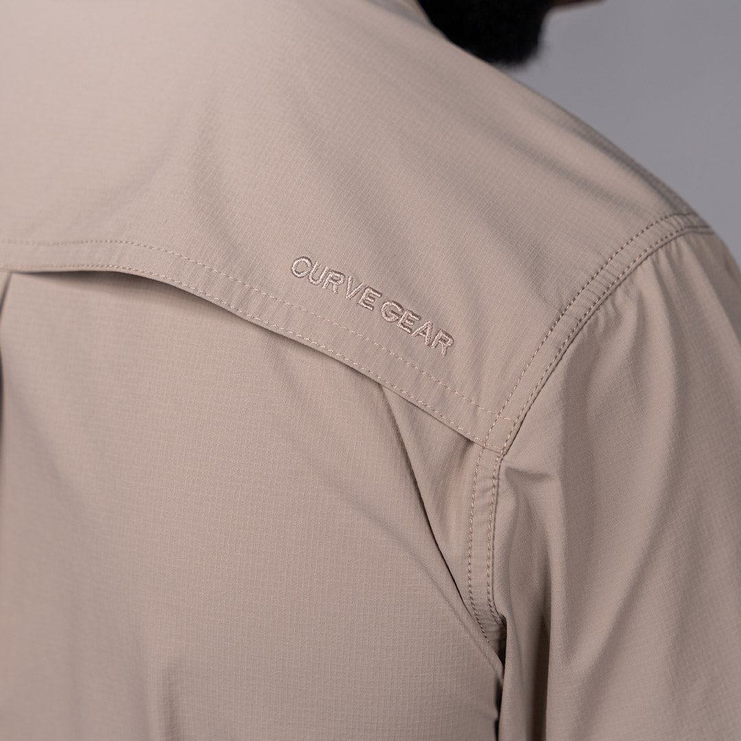 W.O.R.K Ripstop 4 Way Stretch S/Sleeve Shirt Stone