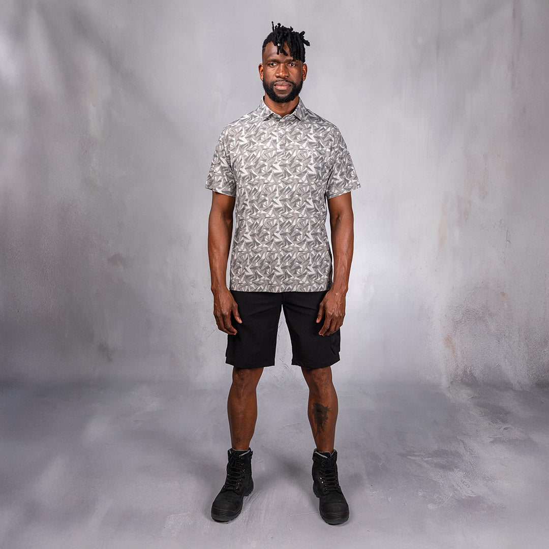 W.O.R.K Technical Golfer Grey Camo Print