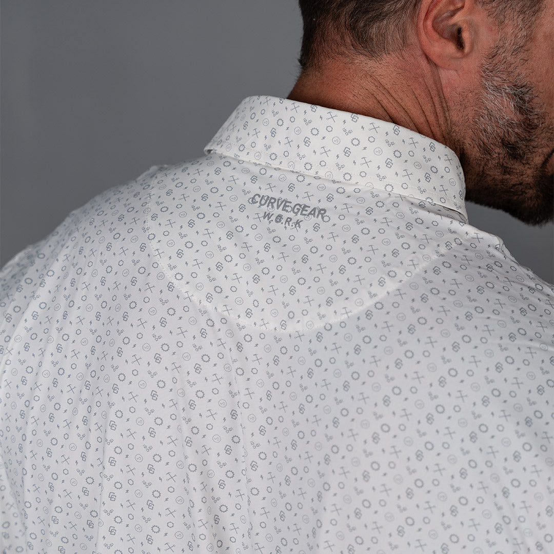 W.O.R.K Technical Golfer Off White & Grey Print