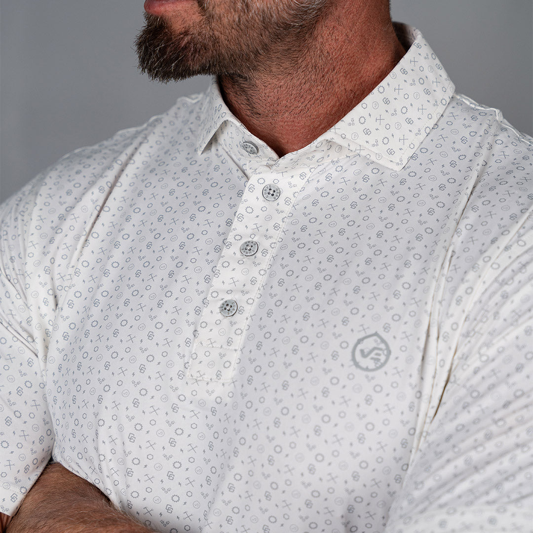 W.O.R.K Technical Golfer Off White & Grey Print