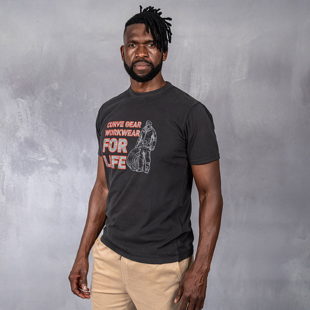 Work Wear For Life T-Shirt Charcoal