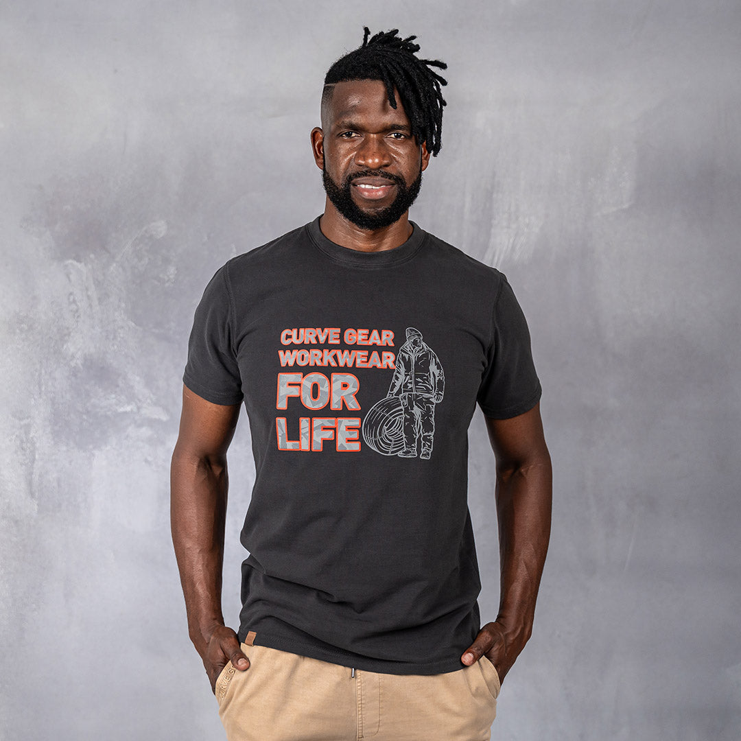 Work Wear For Life T-Shirt Charcoal