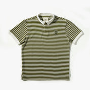 Elite Rugby Polo Olive & Cream Stripe