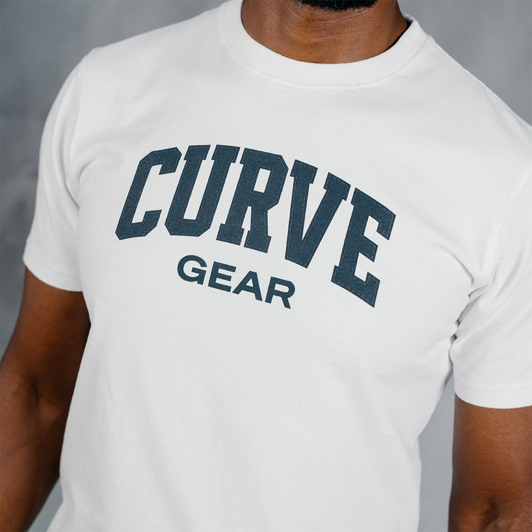 Curved T-Shirt Light Blue