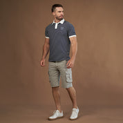 Elite Rugby Polo Navy & White Stripe