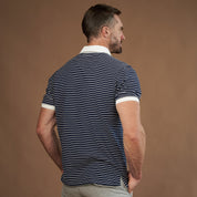 Elite Rugby Polo Navy & White Stripe