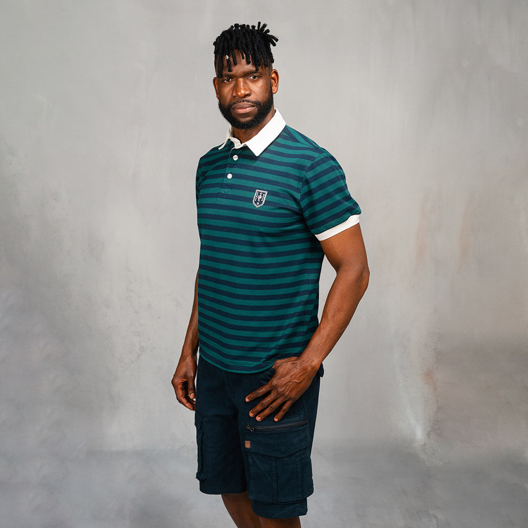 Elite Rugby Polo Bottle Green & Navy