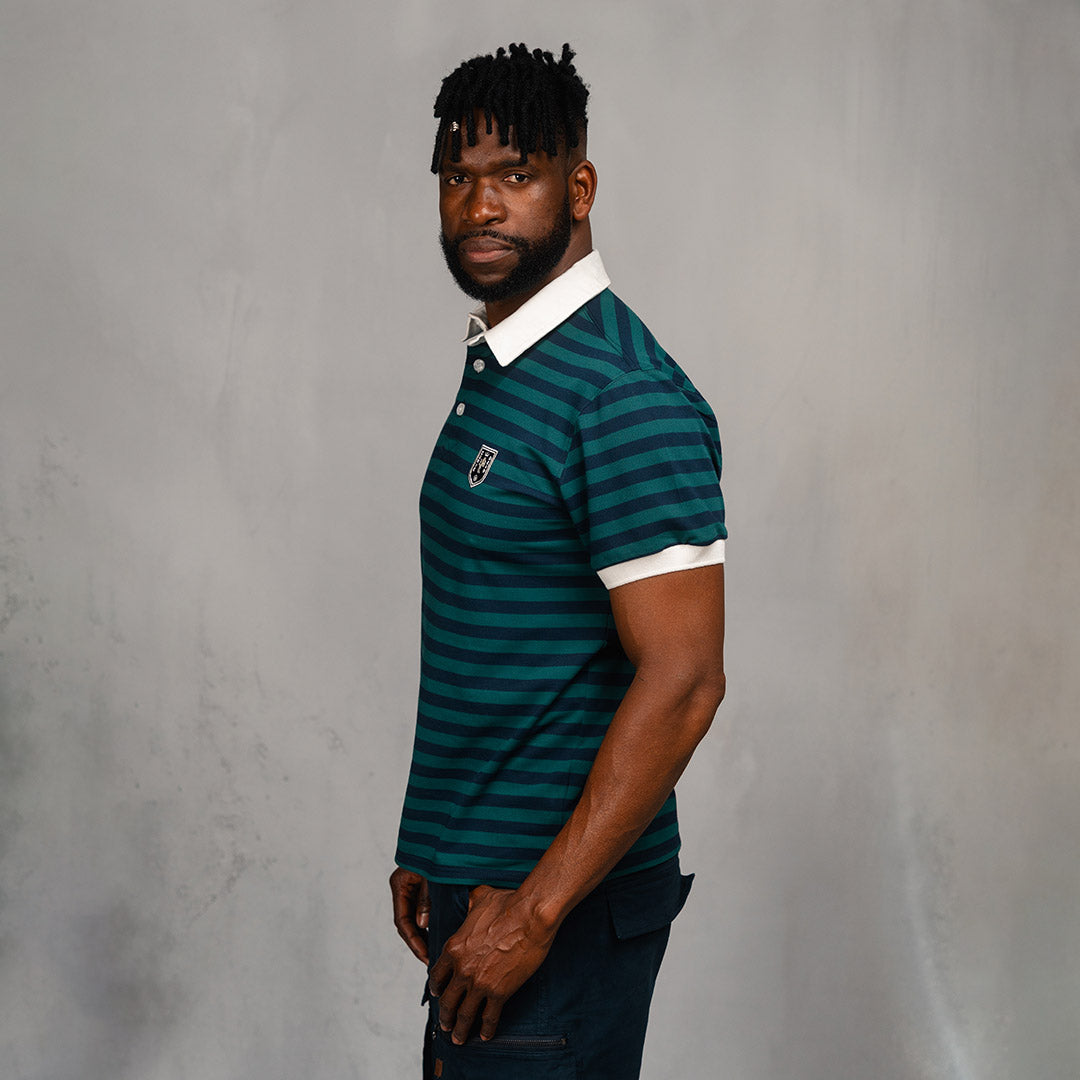 Elite Rugby Polo Bottle Green & Navy