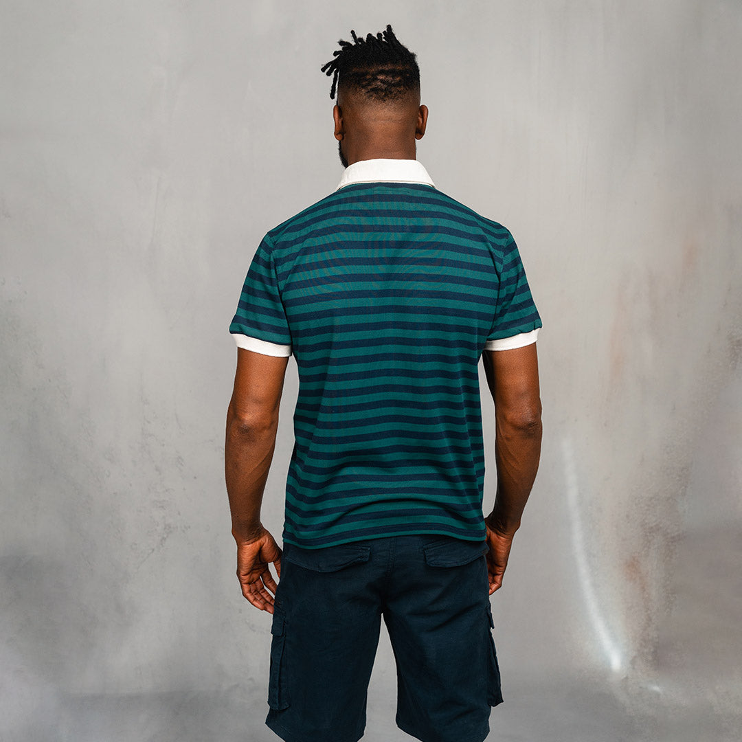 Elite Rugby Polo Bottle Green & Navy