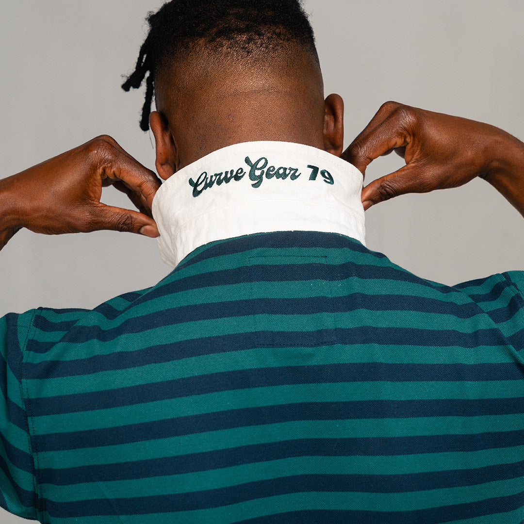 Elite Rugby Polo Bottle Green & Navy