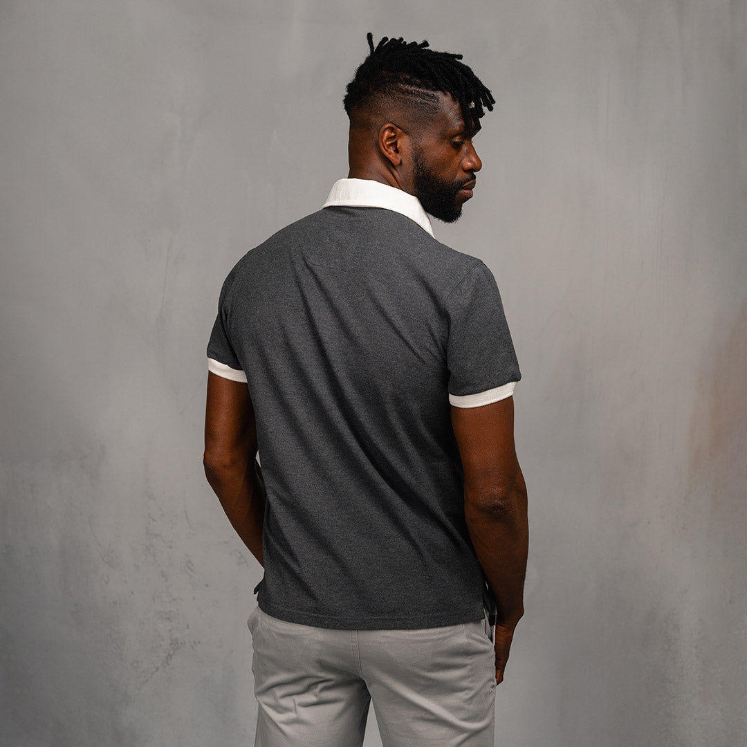Elite Rugby Polo Plain Charcoal
