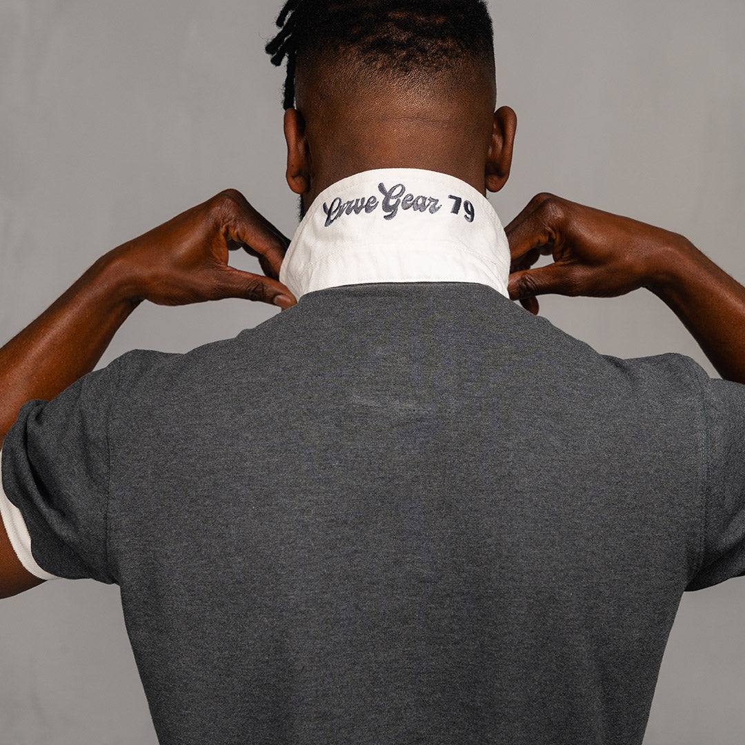 Elite Rugby Polo Plain Charcoal