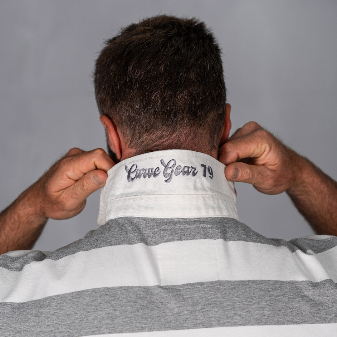 Elite Rugby Polo White & Grey