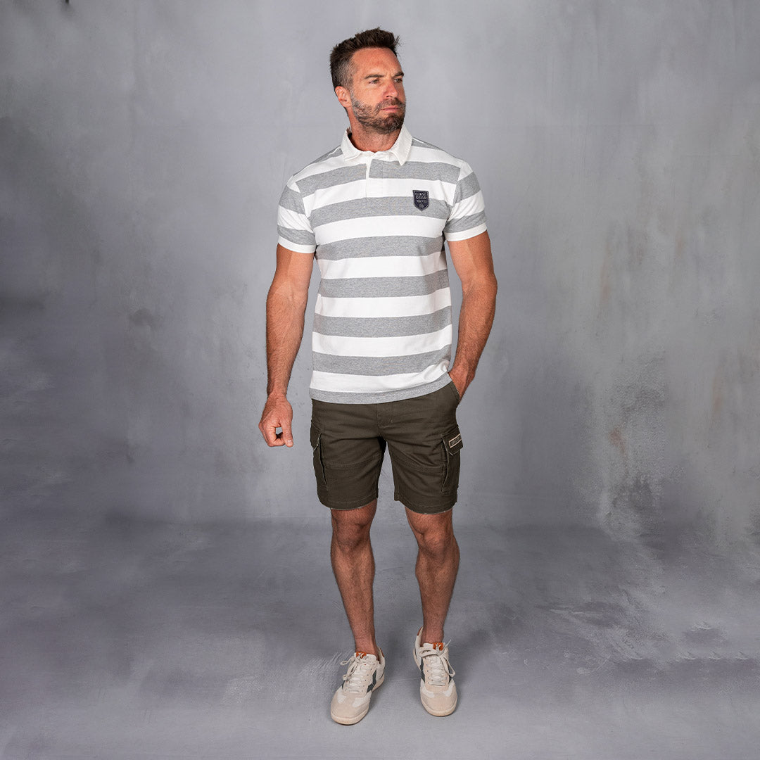 Elite Rugby Polo White & Grey