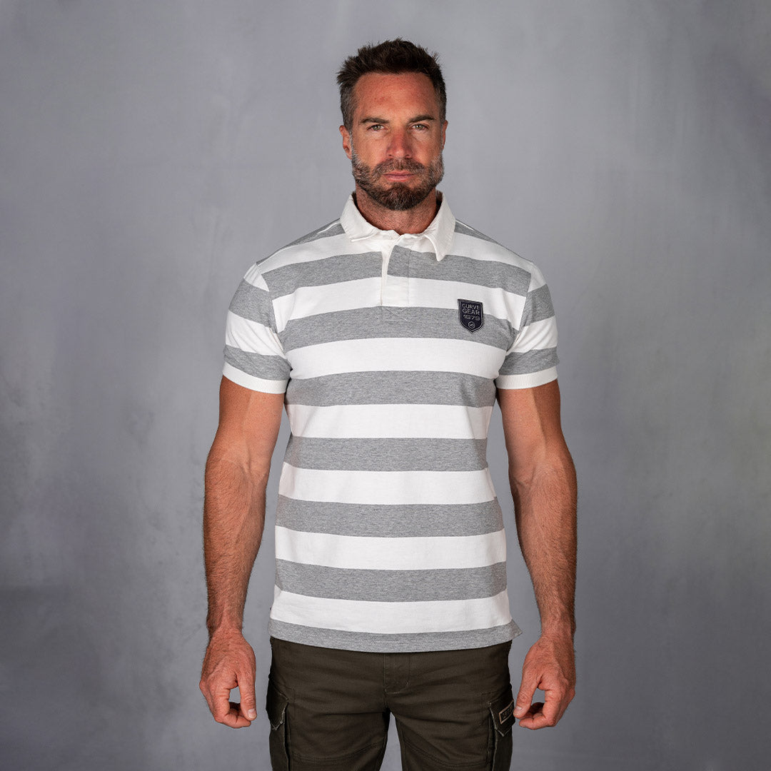 Elite Rugby Polo White & Grey