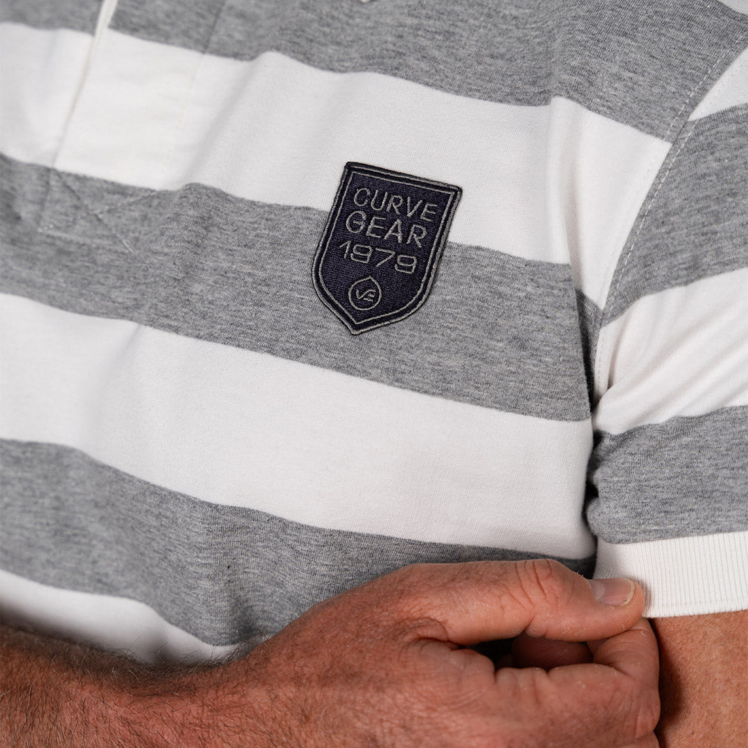 Elite Rugby Polo White & Grey