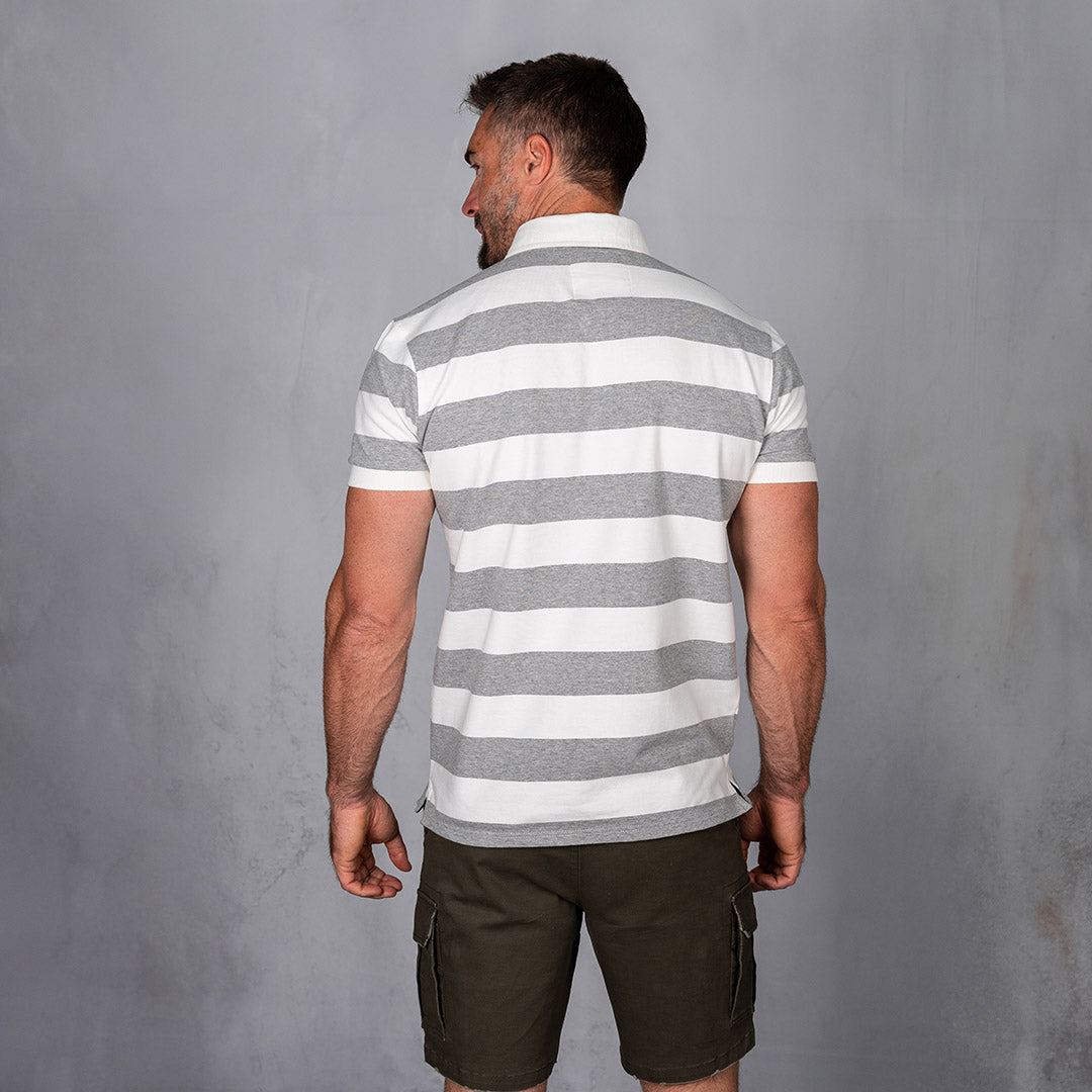 Elite Rugby Polo White & Grey