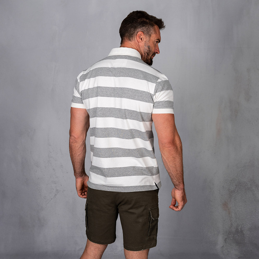 Elite Rugby Polo White & Grey