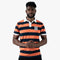 Striped Rugby Polo Shirt Orange Navy