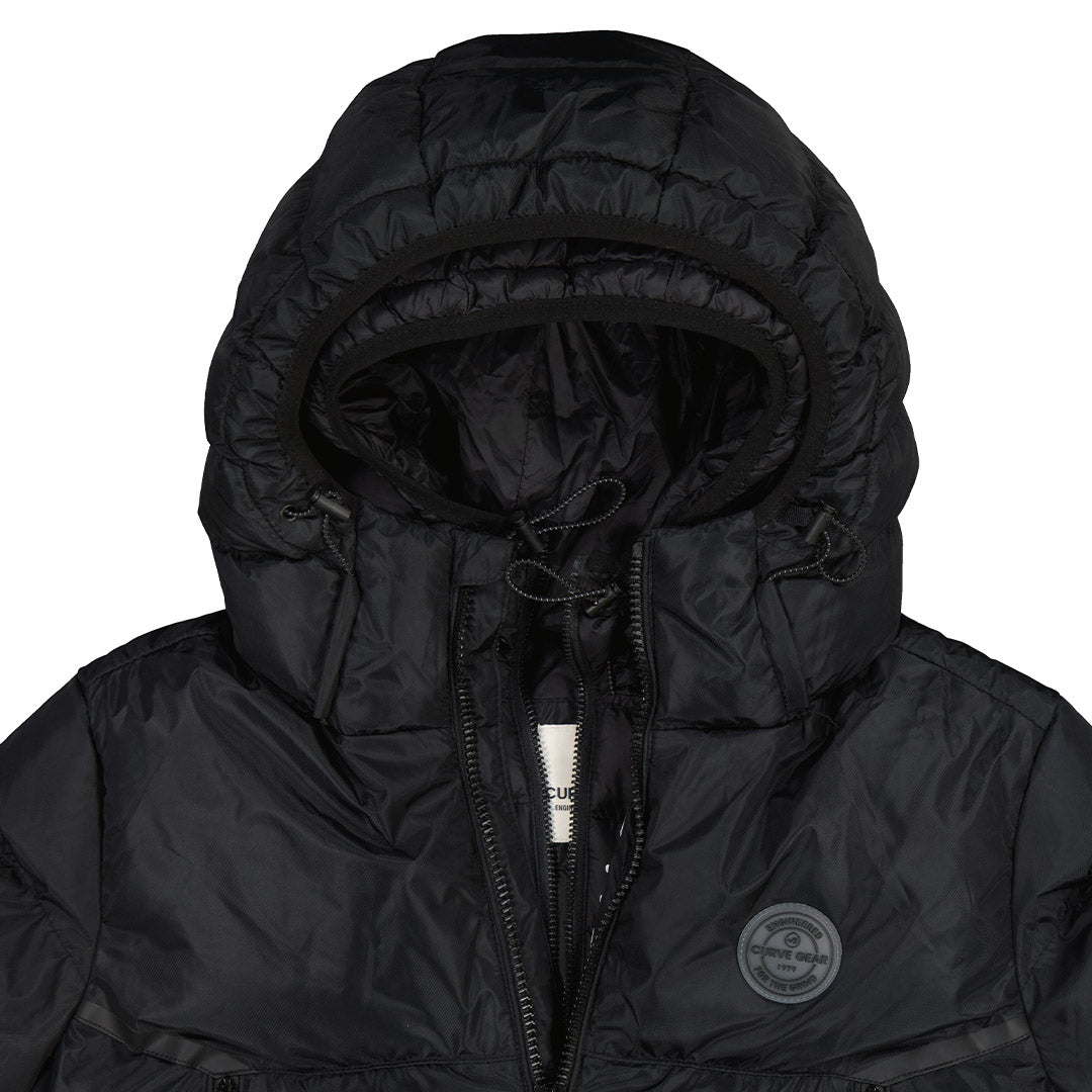 Bionic L/Sleeve Puffer With Hood Black