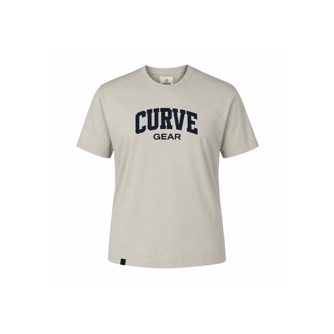 Curved T-Shirt Clay Grey