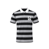 Elite Rugby Polo Black & Grey Melange Medium Stripe