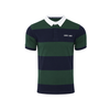 Elite Rugby Polo Bottle Green & Navy Thick Stripe