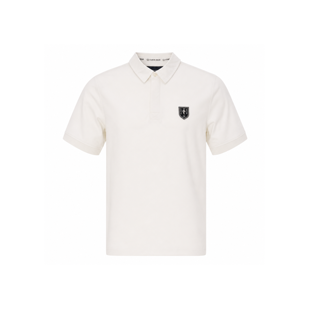 Elite Rugby Polo Off White Horse Power