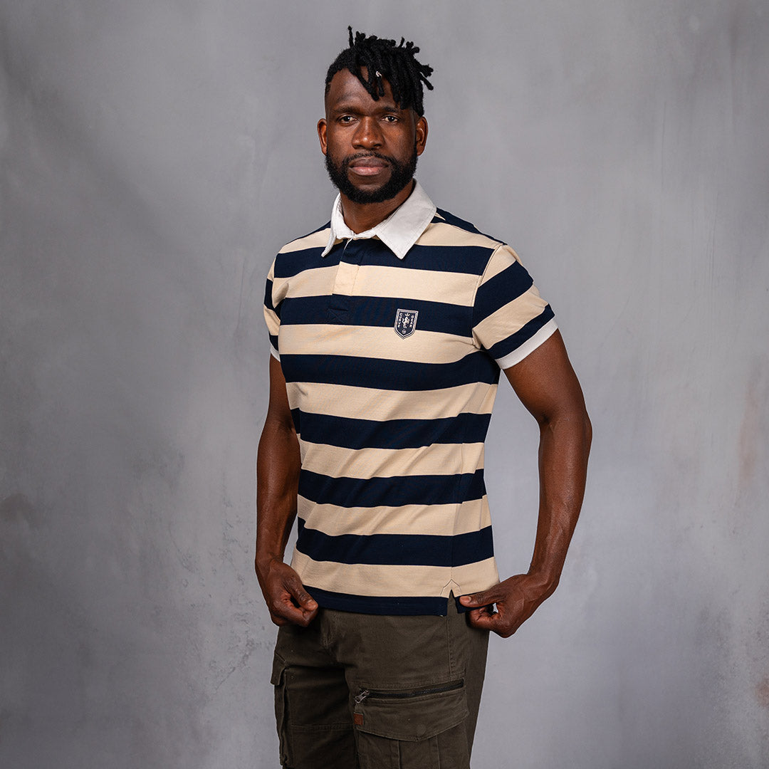 Elite Rugby Polo Navy & Cream